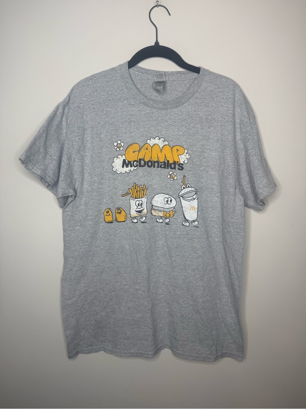 McDonald's Gray Tee with Yellow & White Camp Characters